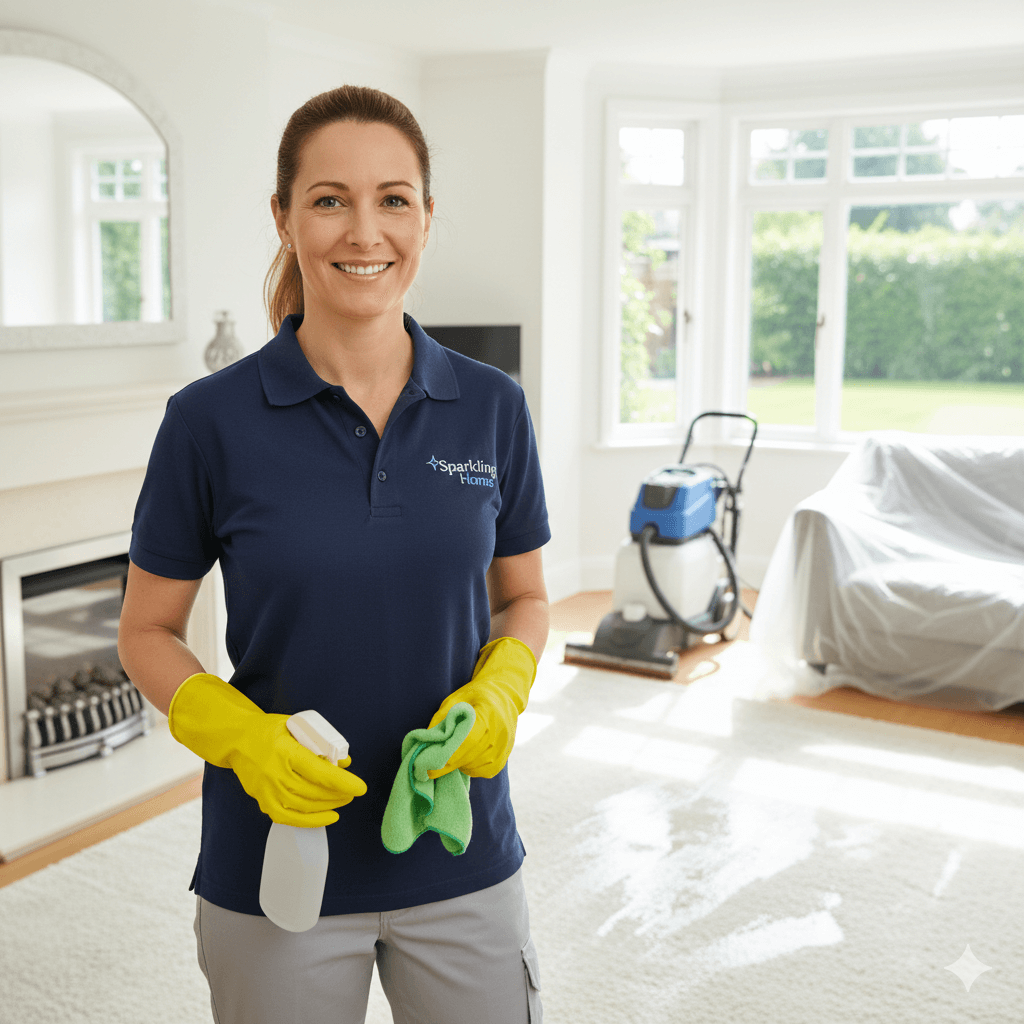 Professional cleaner at work